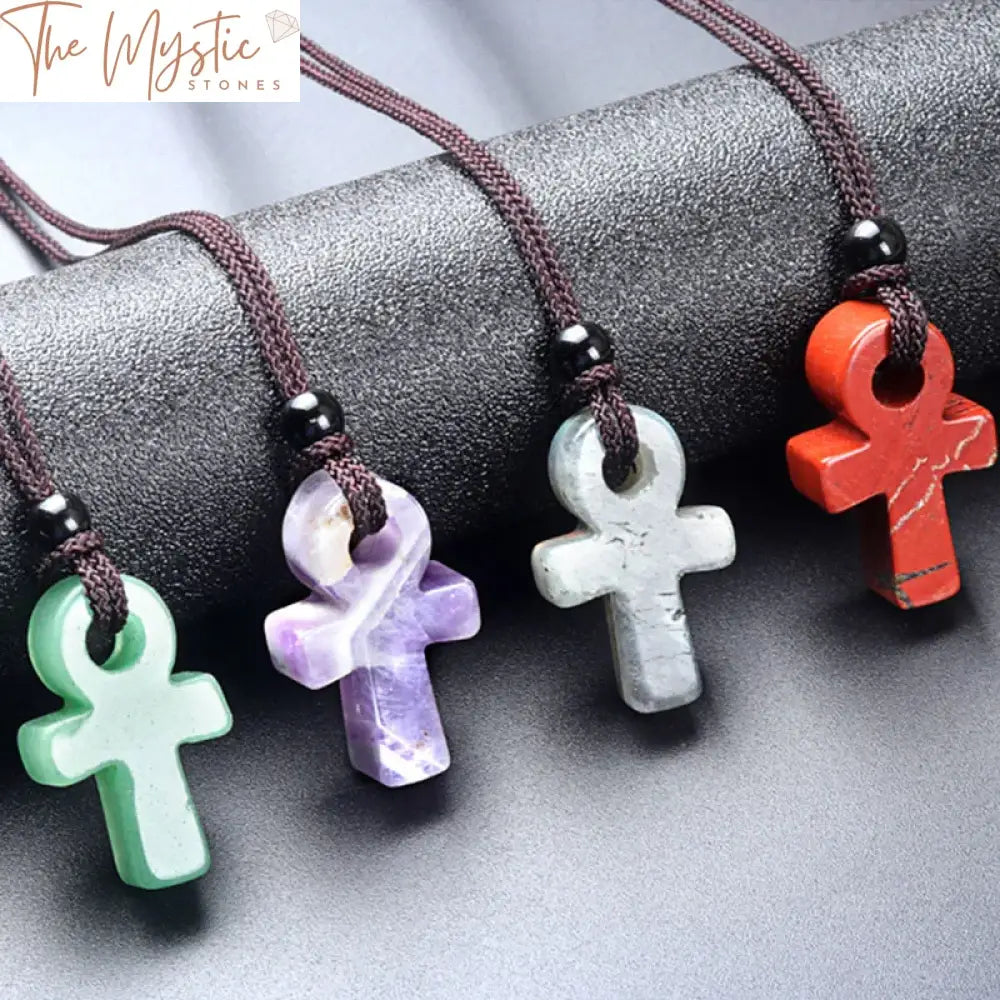 Agate Ankh Cross Crystal Pendant