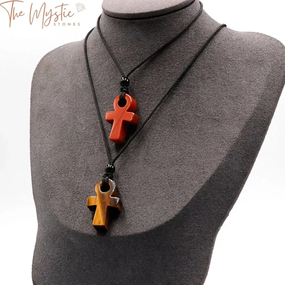 Agate Ankh Cross Crystal Pendant