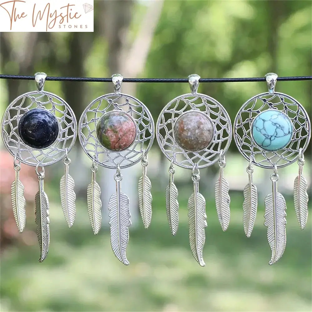 Agate Crystal Dream Catcher Pendant