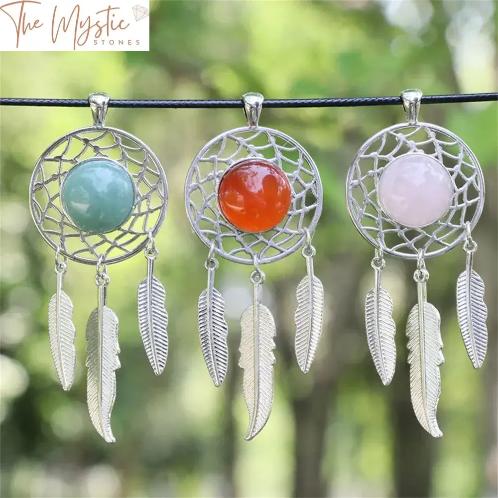 Agate Crystal Dream Catcher Pendant