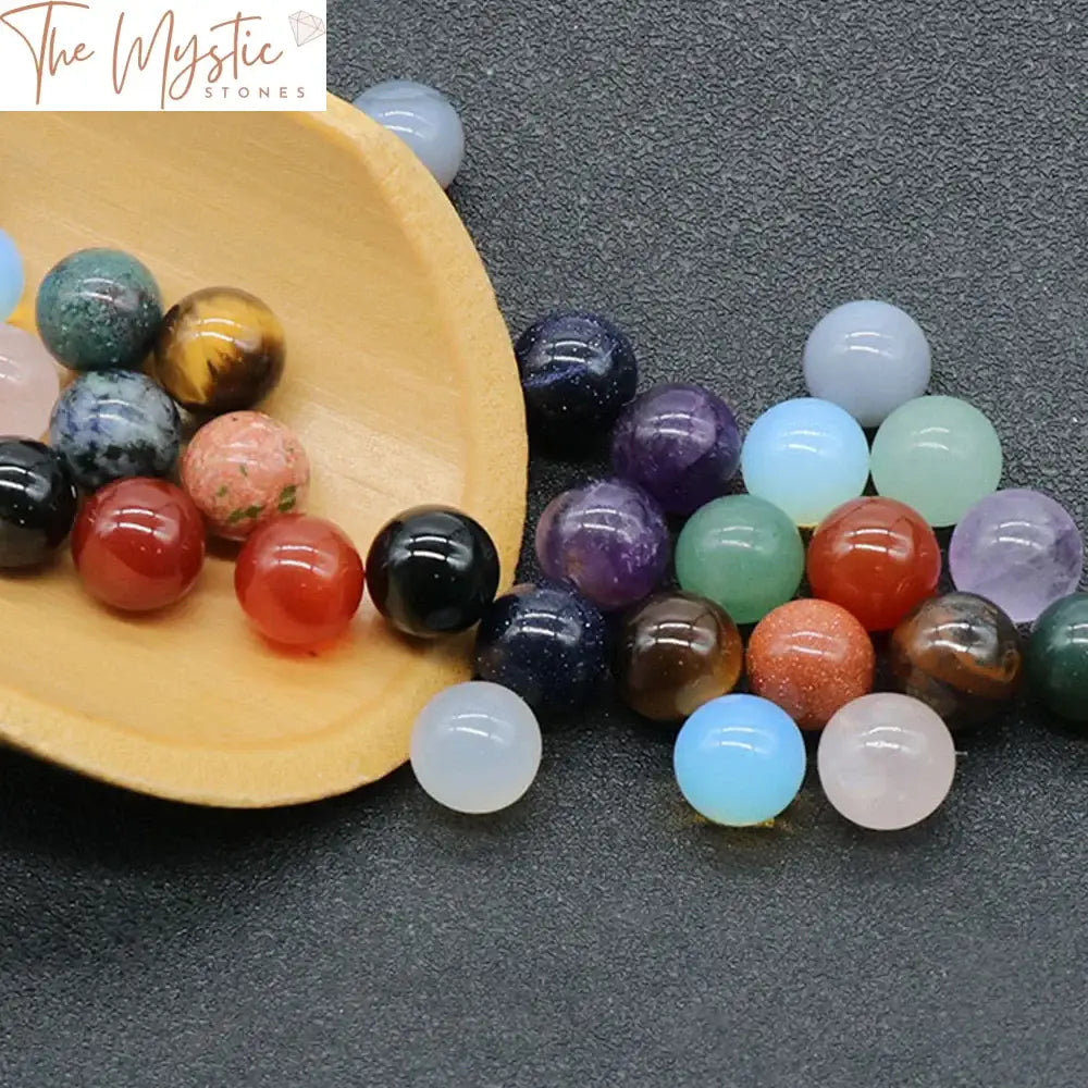 Agate Crystal Round Beads 10Mm - 10Pcs