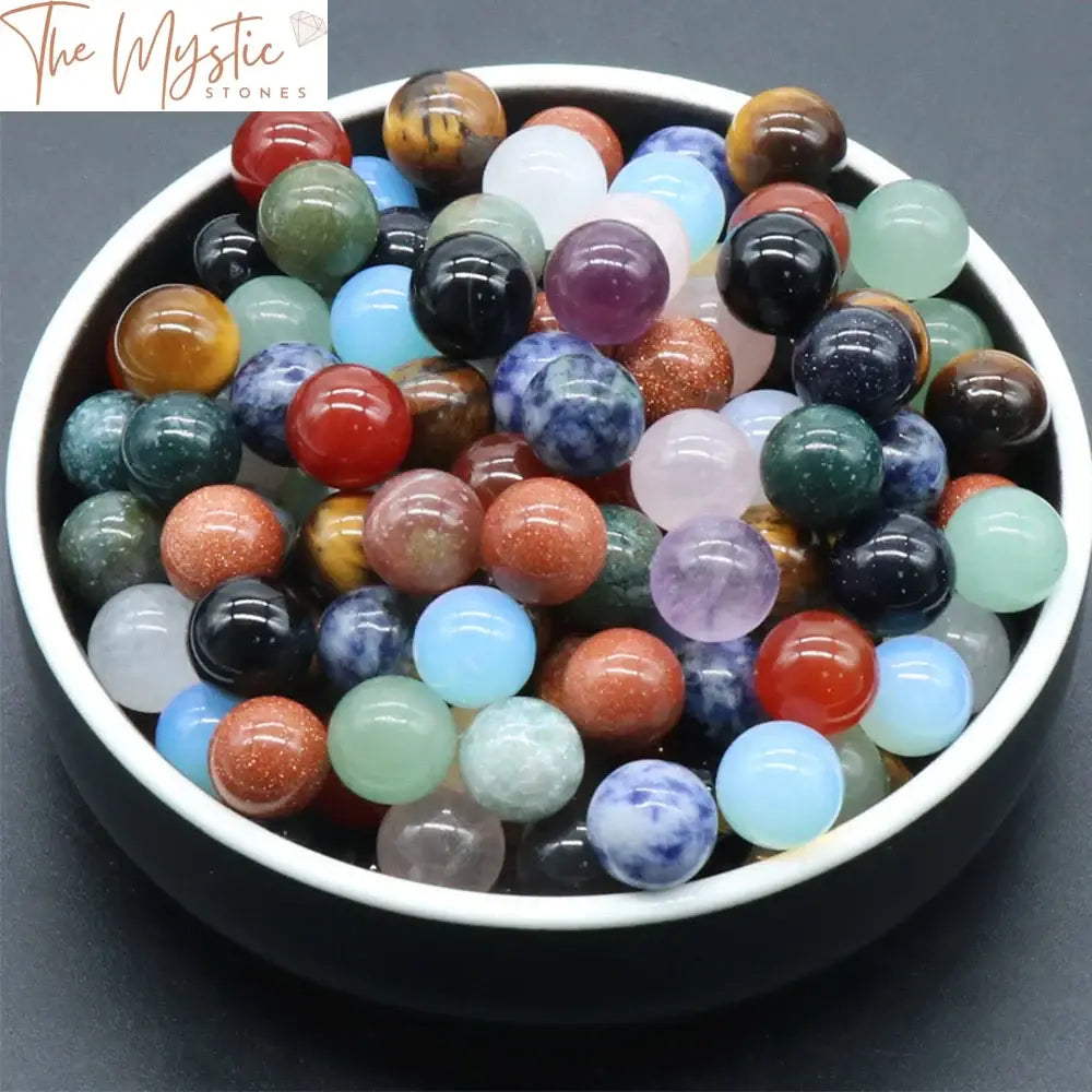 Agate Crystal Round Beads 10Mm - 10Pcs