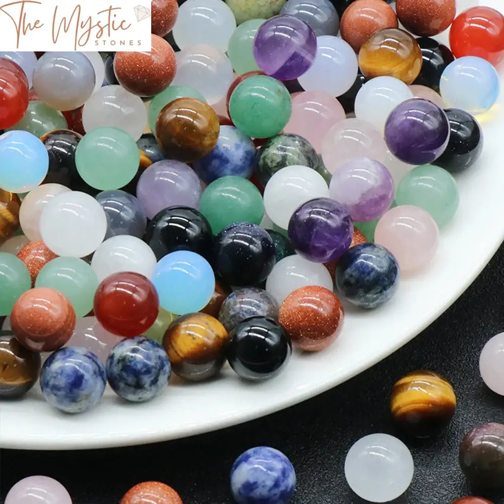 Agate Crystal Round Beads 10Mm - 10Pcs