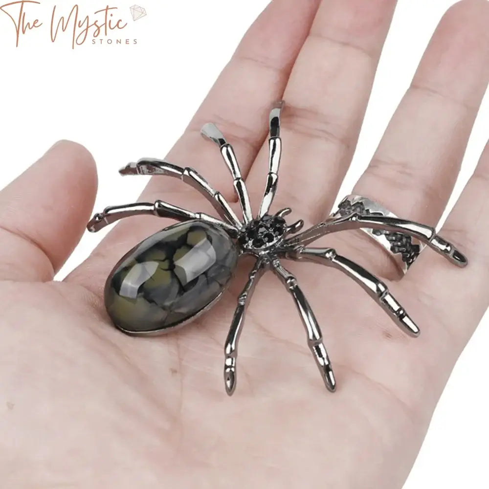 Agate Crystal Spider Figurine