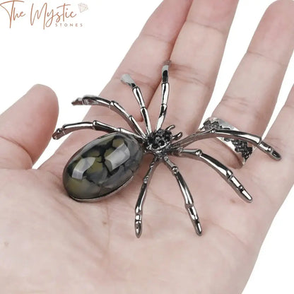 Agate Crystal Spider Figurine