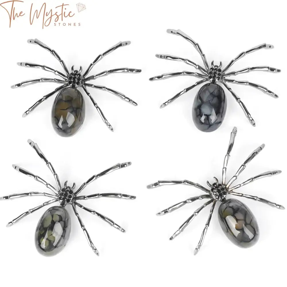 Agate Crystal Spider Figurine