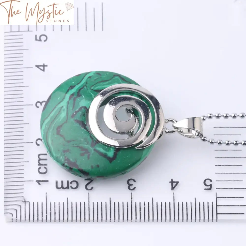 Agate & Howlite Spiral Pendant Necklace