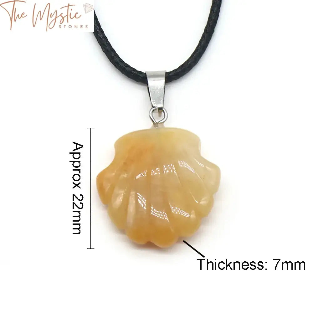 Agate Shell Pendant - Natural Hand-Carved Crystal