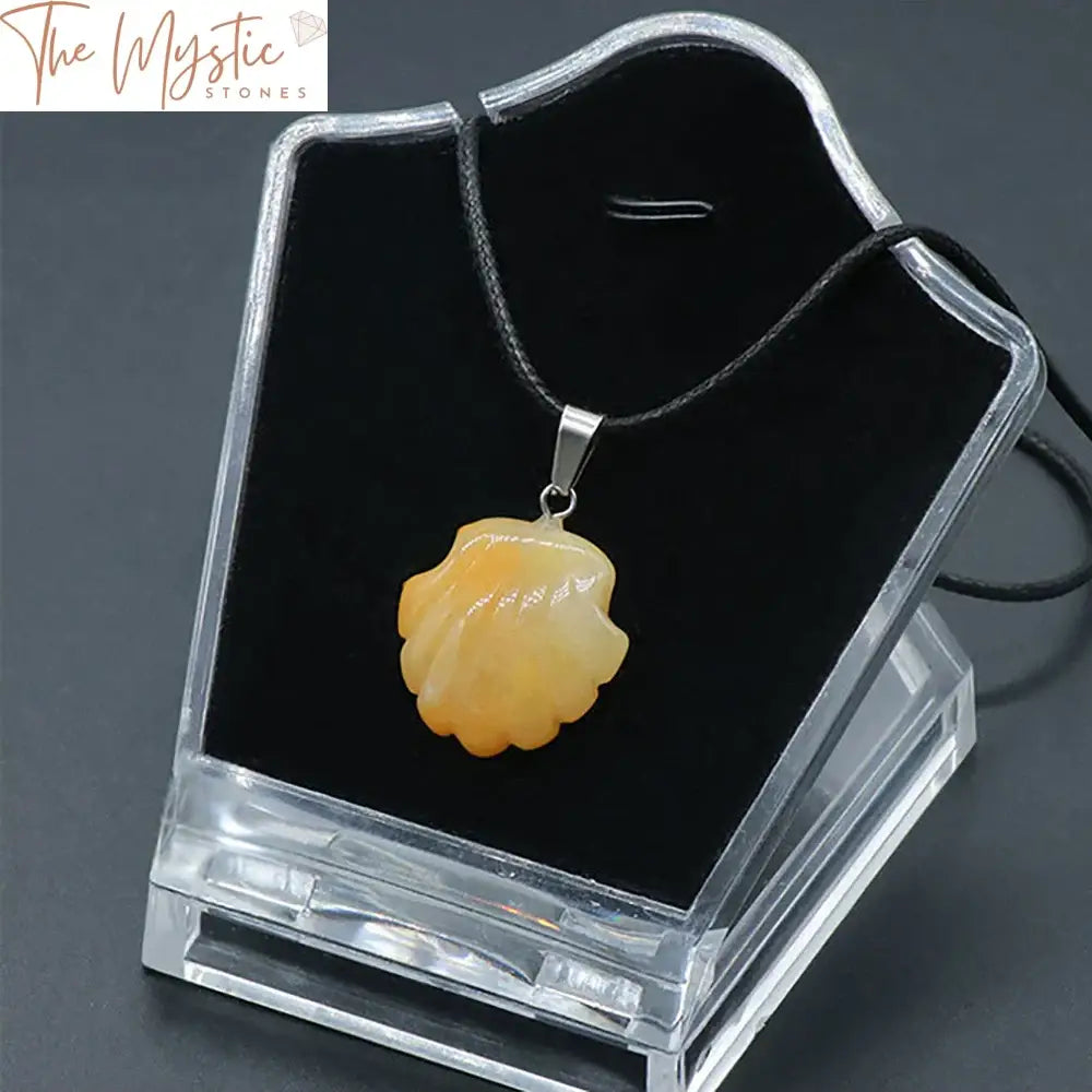 Agate Shell Pendant - Natural Hand-Carved Crystal