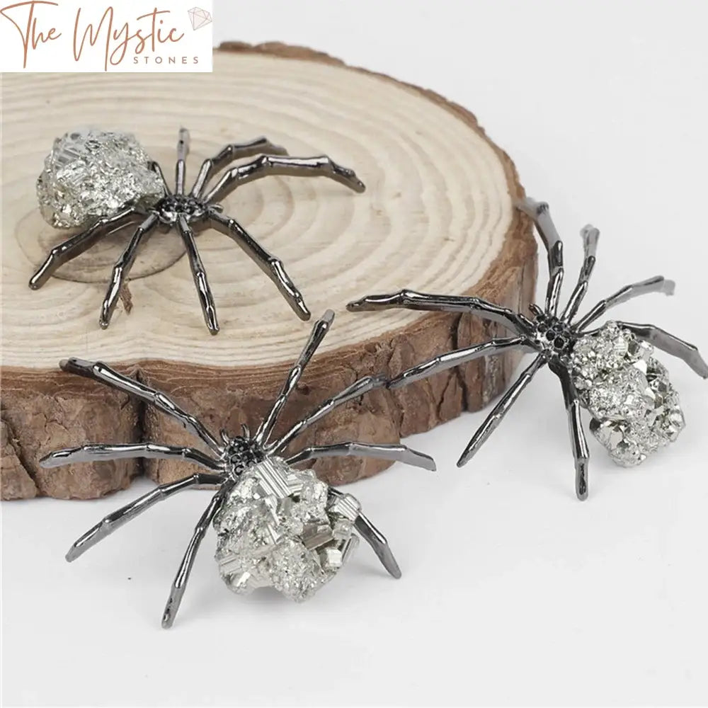 Alloy Spider Shaped Pyrite Ornament