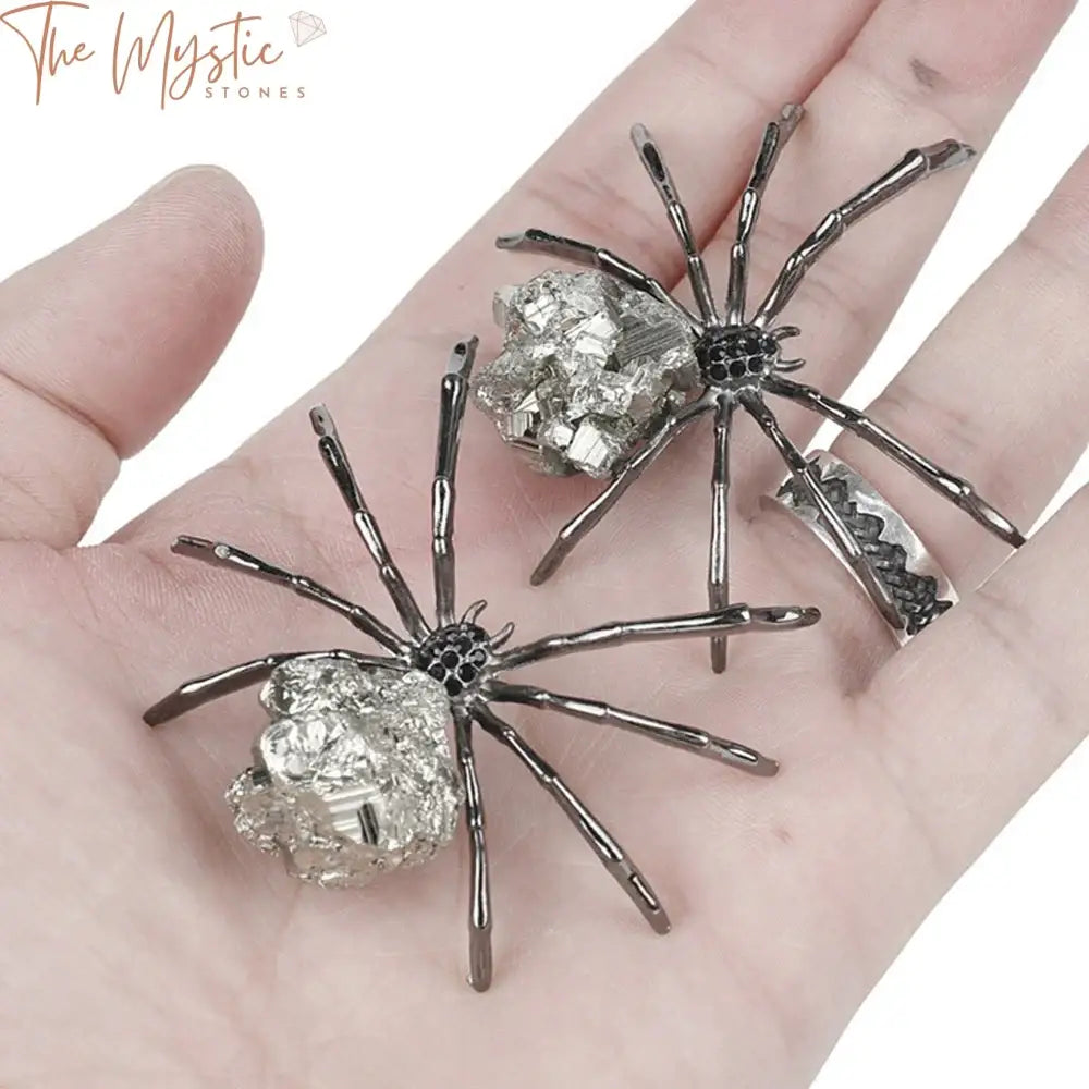 Alloy Spider Shaped Pyrite Ornament