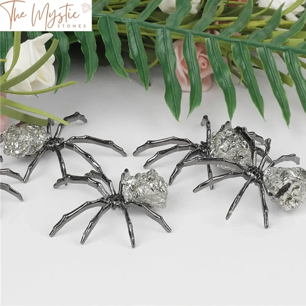 Alloy Spider Shaped Pyrite Ornament