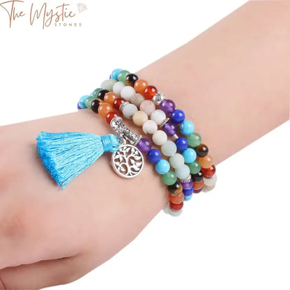 Amazonite 108 Mala Beads & 7 Chakra Bracelet