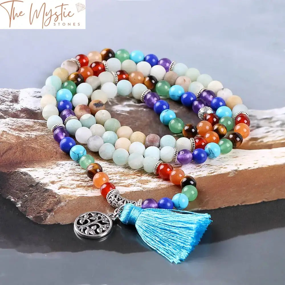 Amazonite 108 Mala Beads & 7 Chakra Bracelet