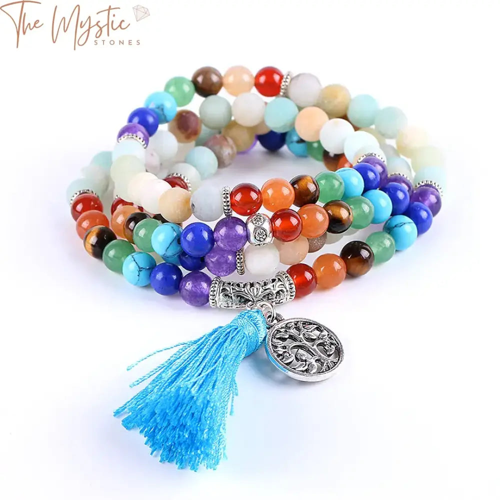 Amazonite 108 Mala Beads & 7 Chakra Bracelet