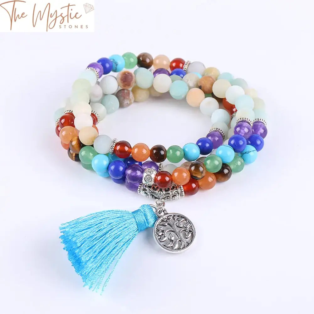 Amazonite 108 Mala Beads & 7 Chakra Bracelet