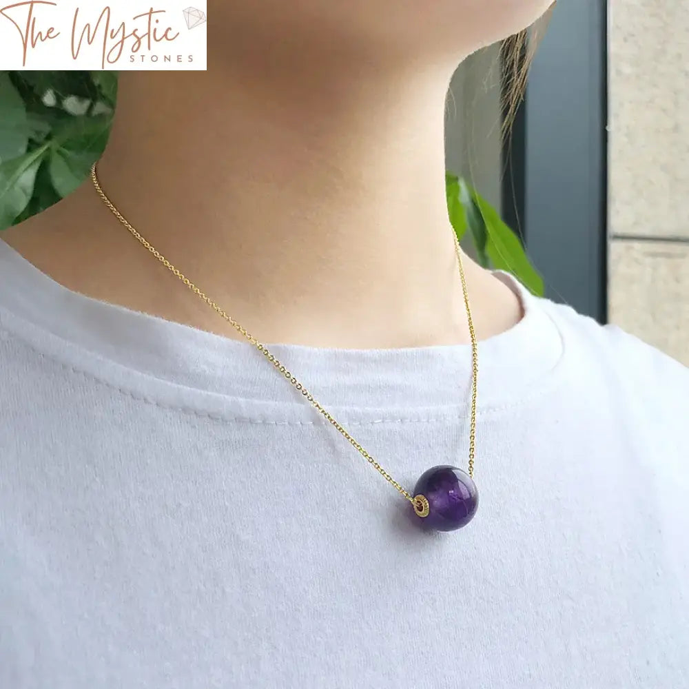 Amethyst & Amazonite Gold Square Necklace