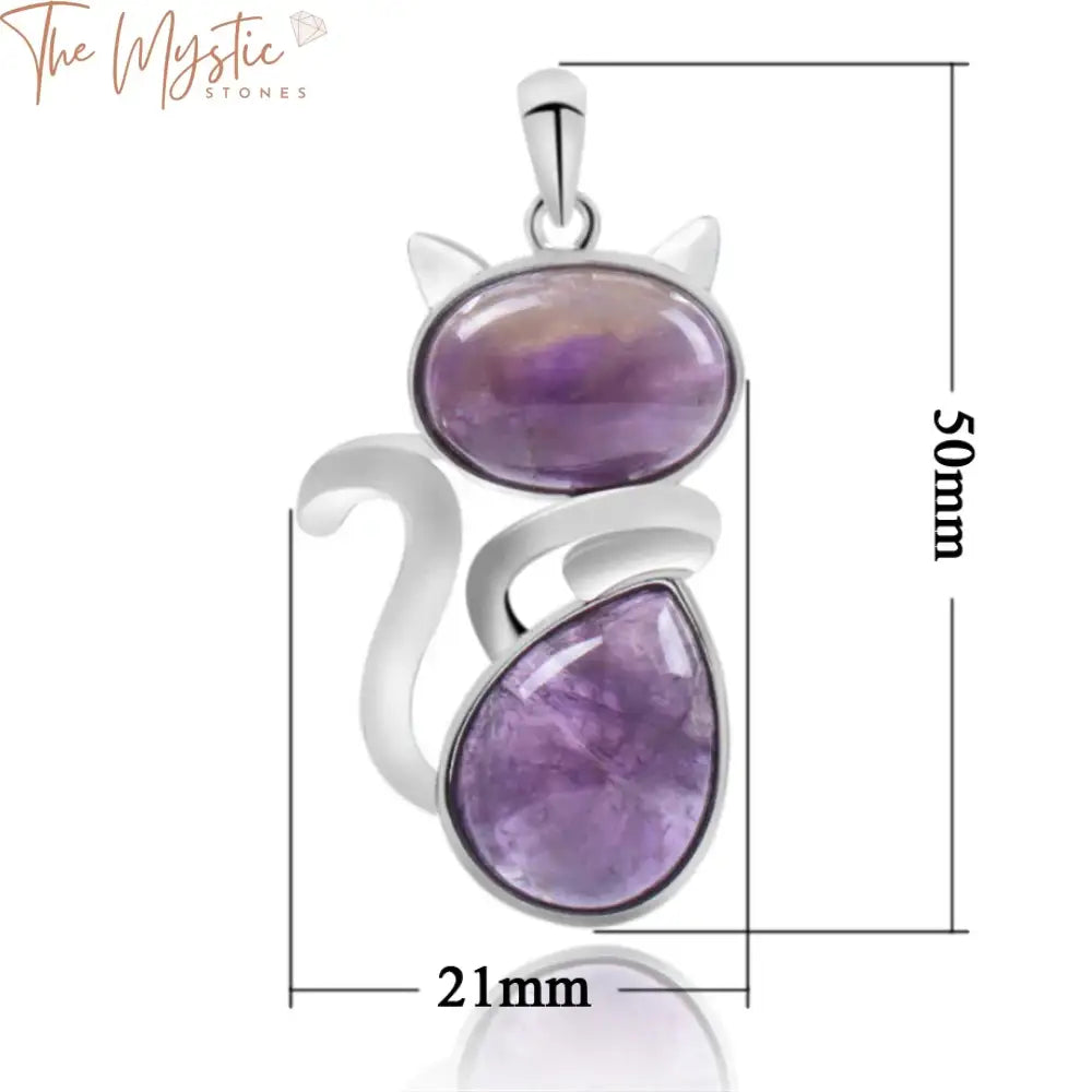 Amethyst And Gemstone Cat Pendant