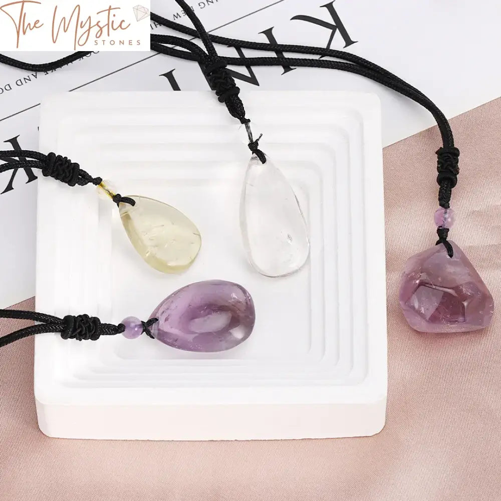 Amethyst And Rock Crystal Rope Necklace