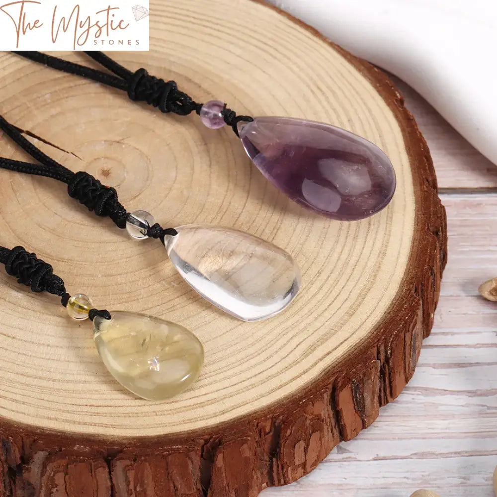 Amethyst And Rock Crystal Rope Necklace