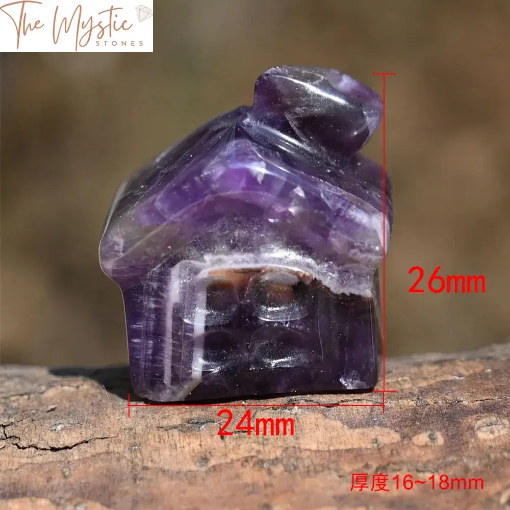 Amethyst And Rose Quartz Crystal Fairy House Statue