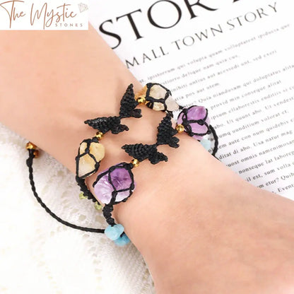 Amethyst Butterfly Braided Bracelet