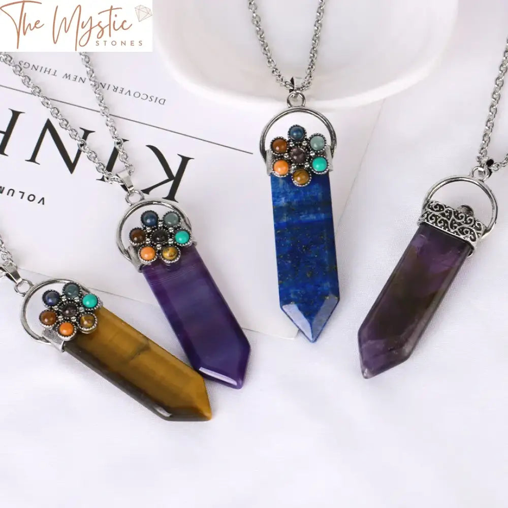 Amethyst Chakra Sword Necklace