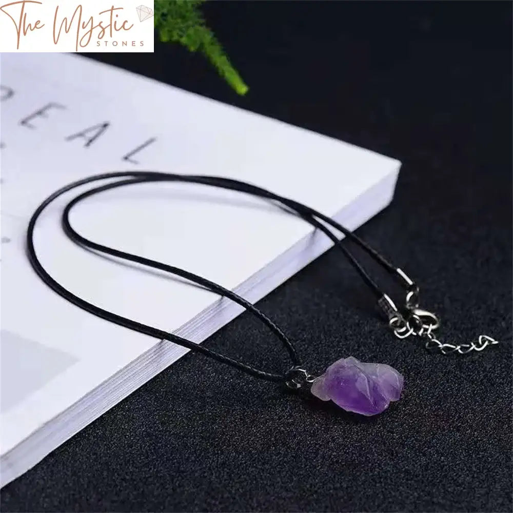 Amethyst Cluster Point Pendant Necklace