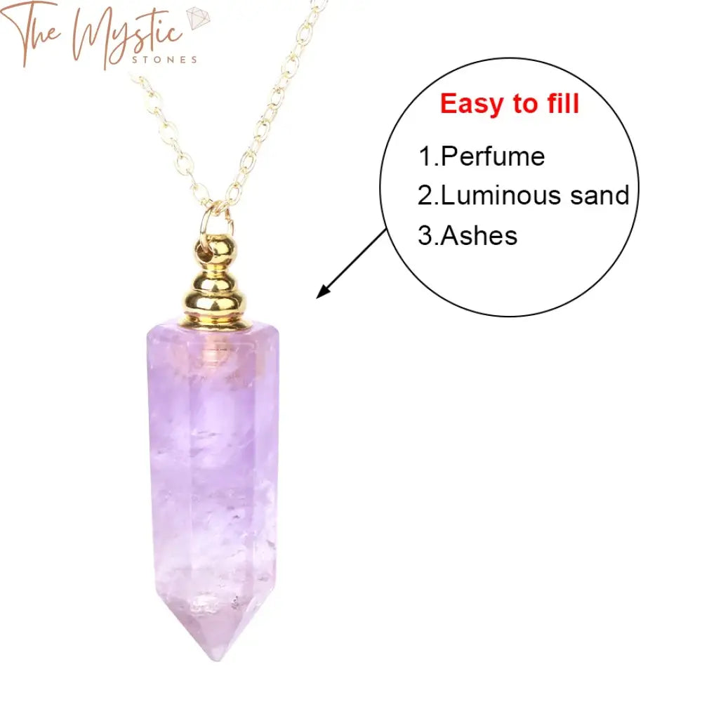 Amethyst Crystal Diffuser Necklace