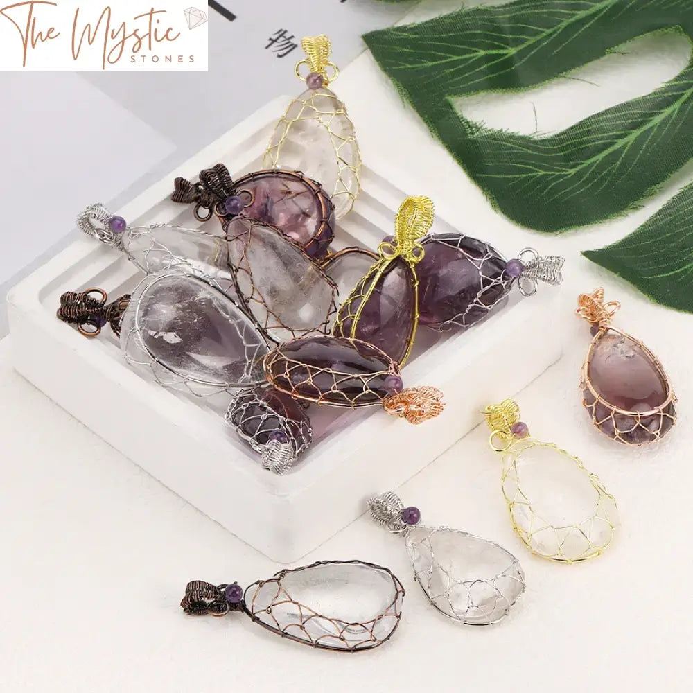 Amethyst Crystal Wire-Wrapped Pendant