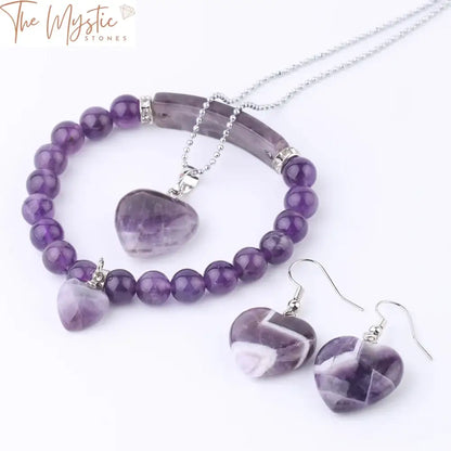 Amethyst Heart Jewelry Set