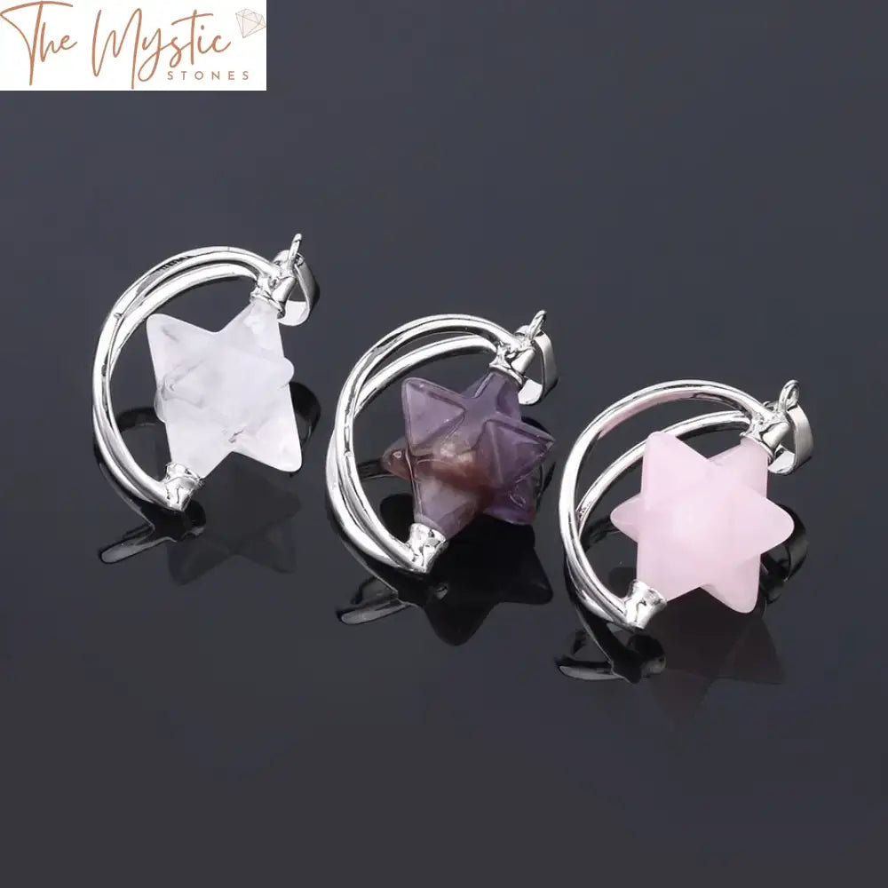 Amethyst Merkabah Crystal Pendant