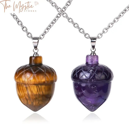 A pendant necklace featuring a carved pine cone design made from natural stone.