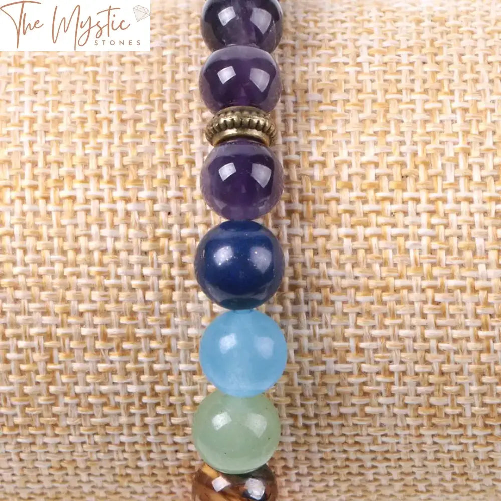 Amethyst Quartz 7 Chakra Bracelet