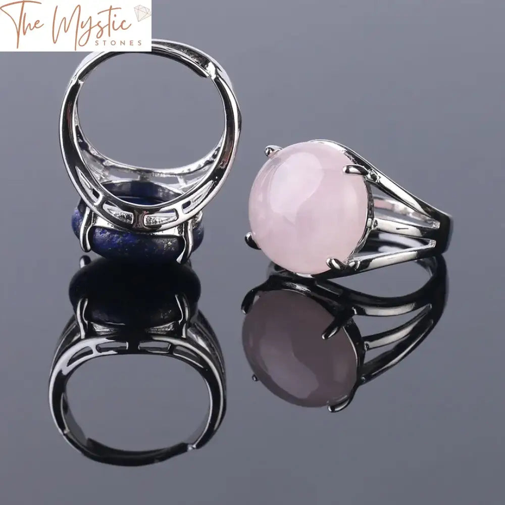 Amethyst Quartz Beaded Silver Ring For Women