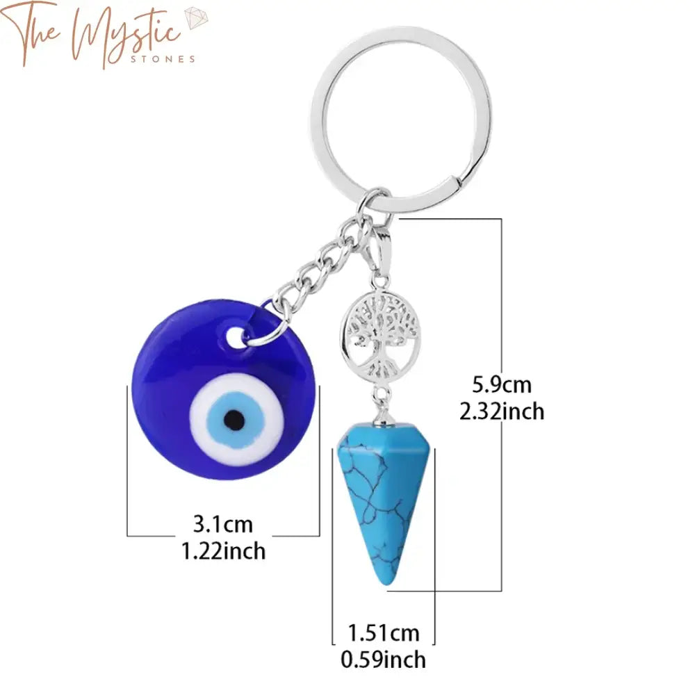 Amethyst Quartz Evil Eye Keychain