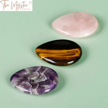 Amethyst & Rose Quartz Chakra Healing Worry Stones