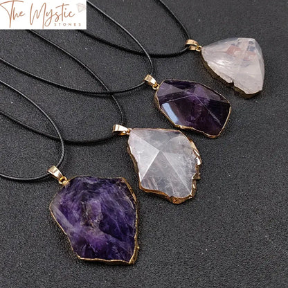 Amethyst Rose Quartz Pyramid Pendant