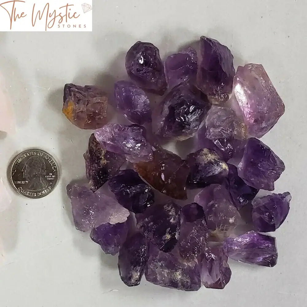 Amethyst & Rose Quartz Rough Crystal Set