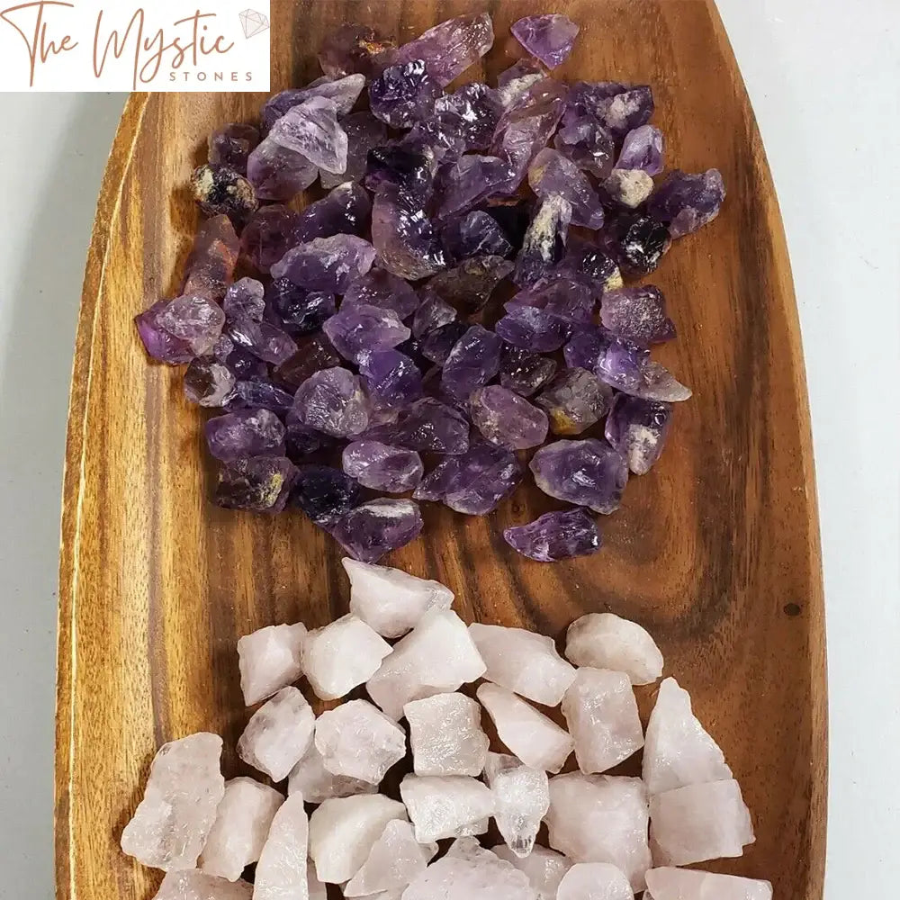 Amethyst & Rose Quartz Rough Crystal Set