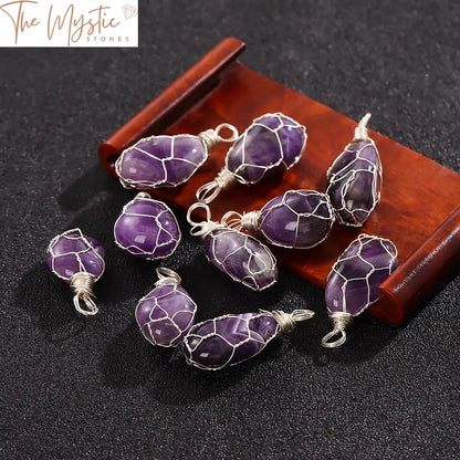 Amethyst Silver Wire-Wrapped Pendant