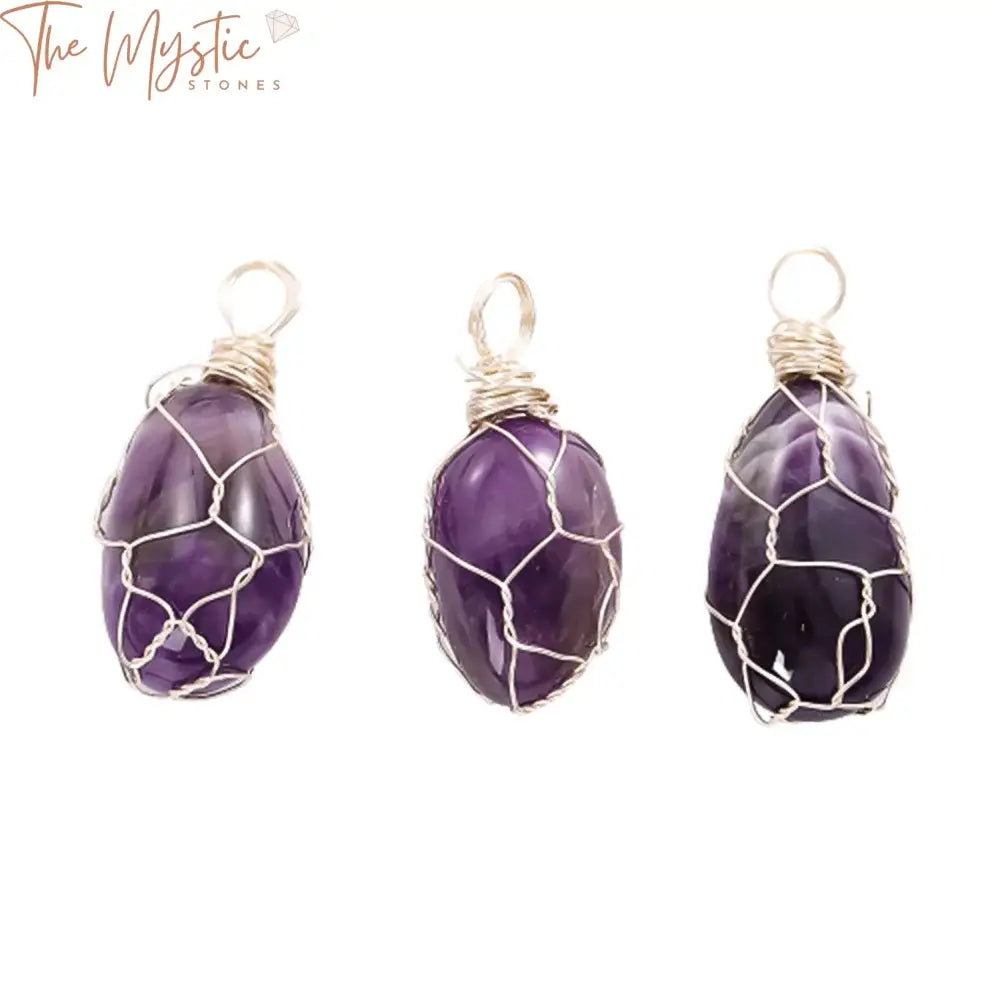 Amethyst Silver Wire-Wrapped Pendant