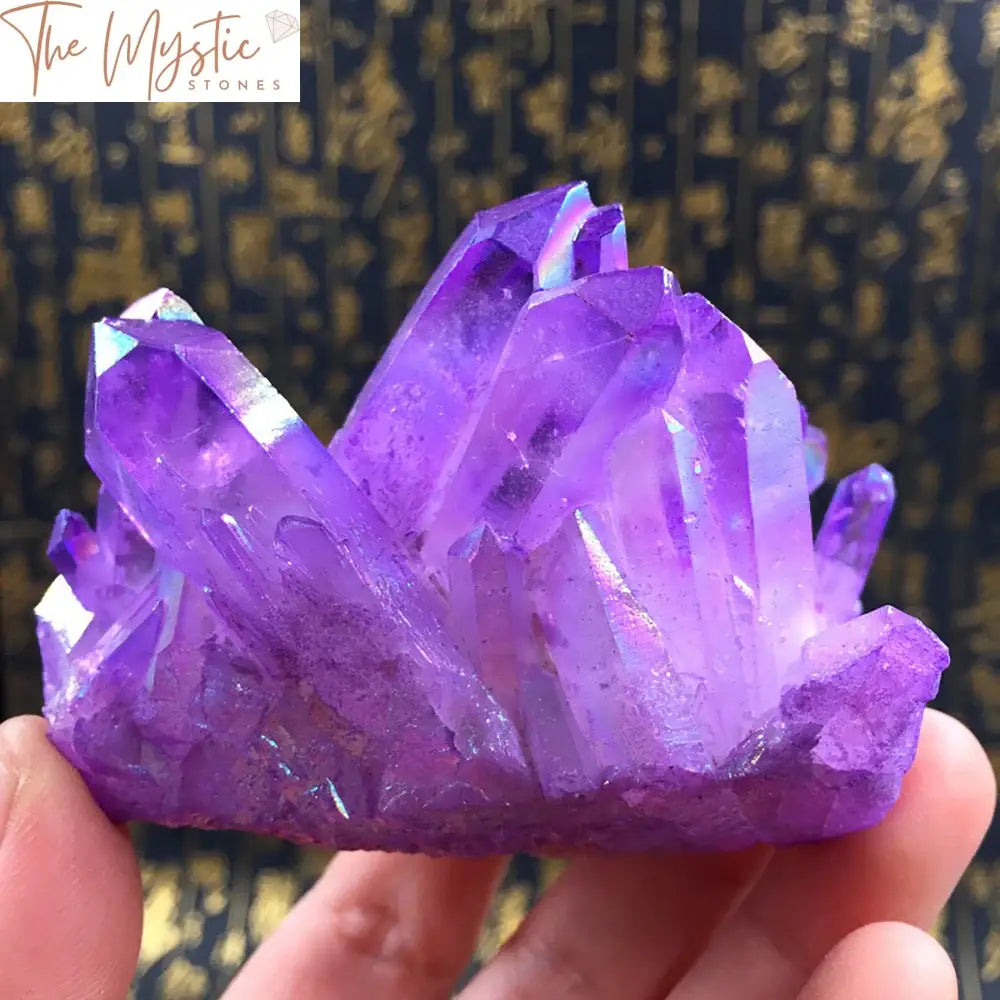 Amethyst Titanium Quartz Crystal Cluster