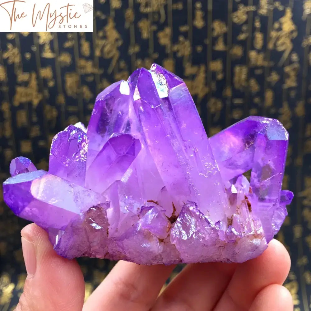 Amethyst Titanium Quartz Crystal Cluster