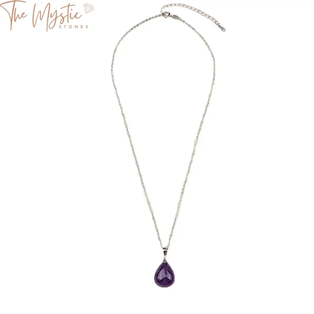 Amethyst Water Drop Pendant