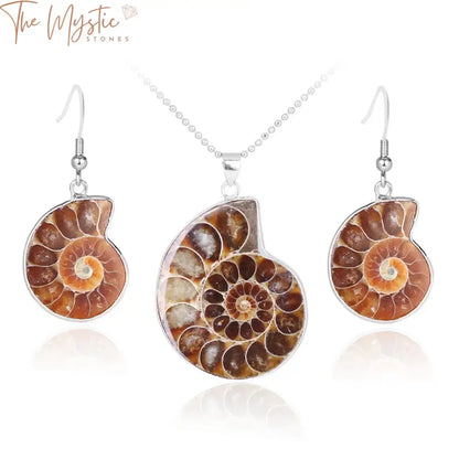 Ammonite Spiral Jewelry Set