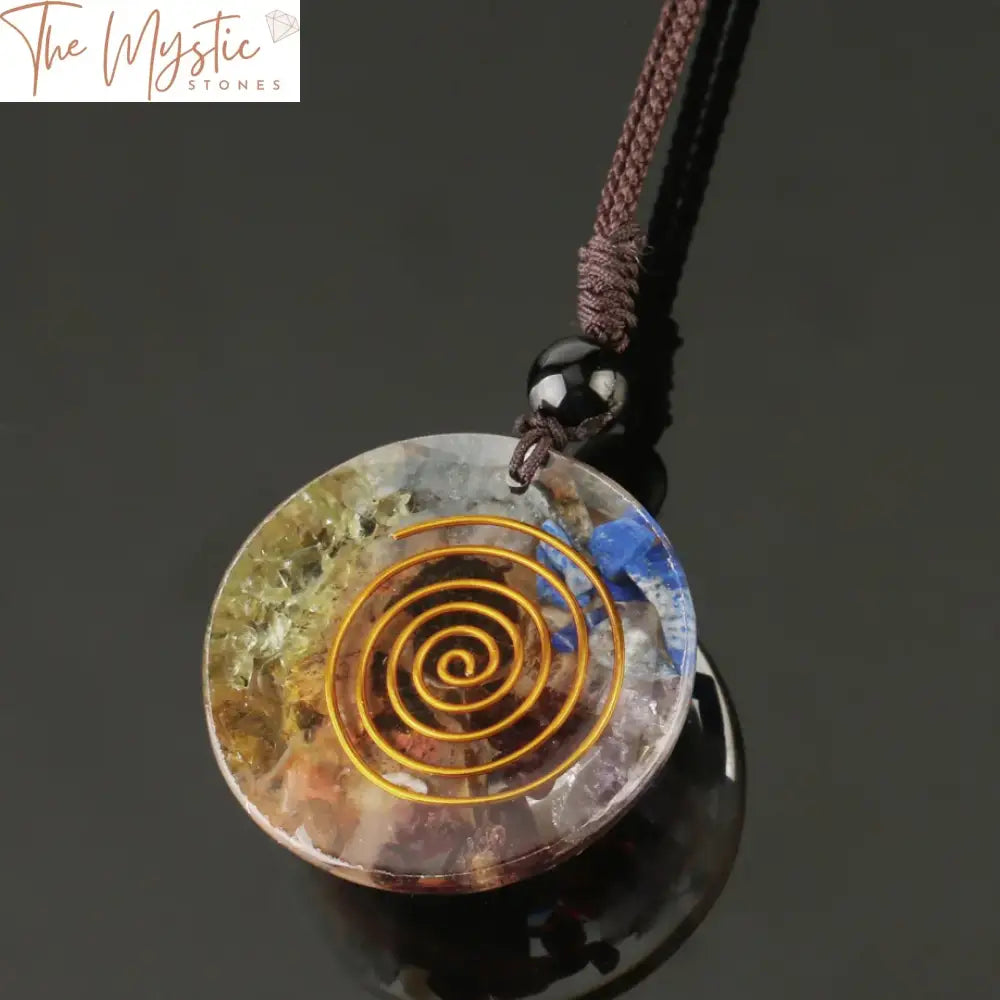 Ammonite Spiral Shell Pendant Necklace