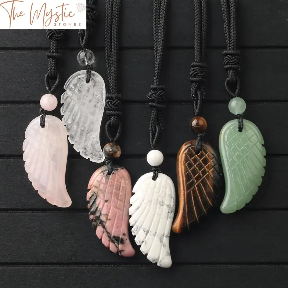 Angel Wing Gemstone Pendant Necklace