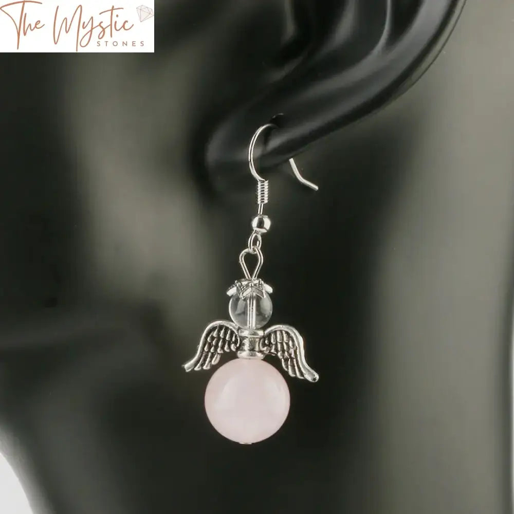 Angel Wing Quartz Earrings