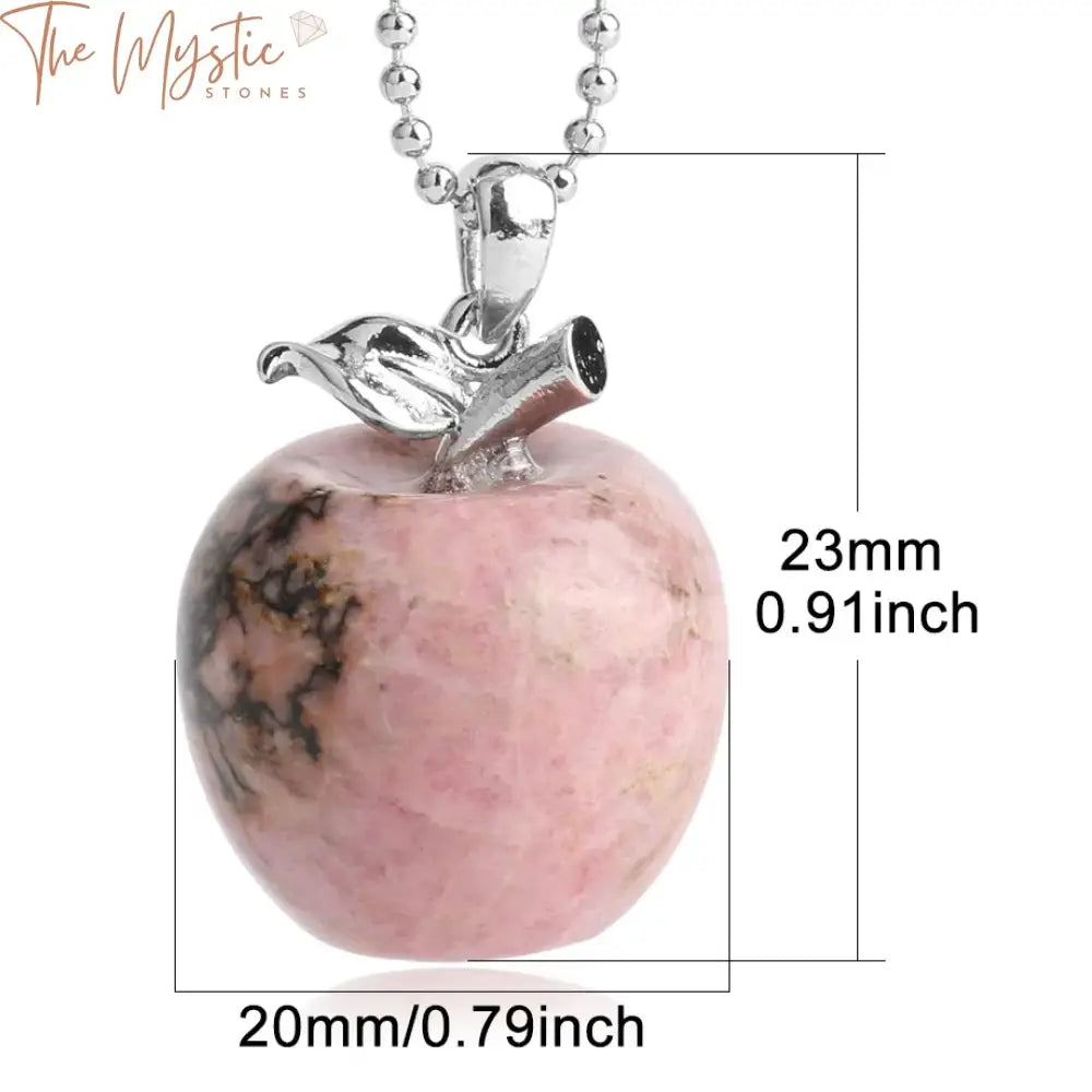 Apple Natural Stone Amethyst & Rose Quartz Pendant